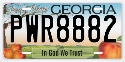 GA license plate PWR8882