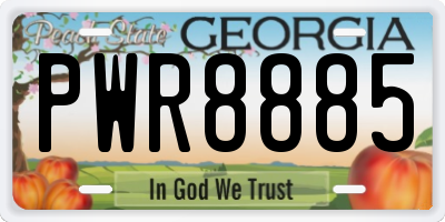 GA license plate PWR8885
