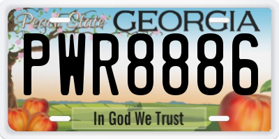 GA license plate PWR8886