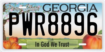 GA license plate PWR8896