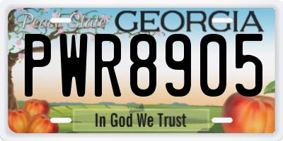 GA license plate PWR8905