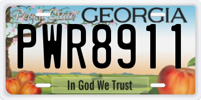 GA license plate PWR8911