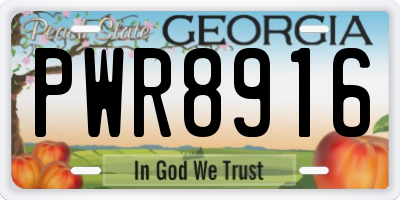 GA license plate PWR8916