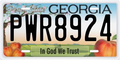 GA license plate PWR8924