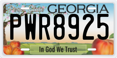 GA license plate PWR8925