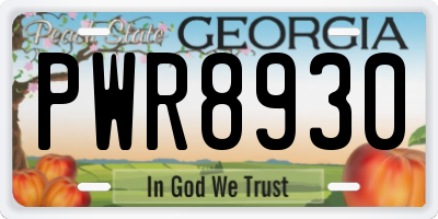 GA license plate PWR8930