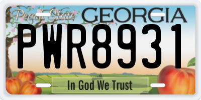 GA license plate PWR8931