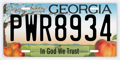 GA license plate PWR8934