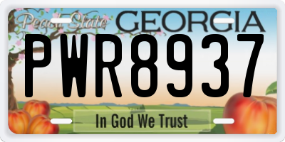 GA license plate PWR8937
