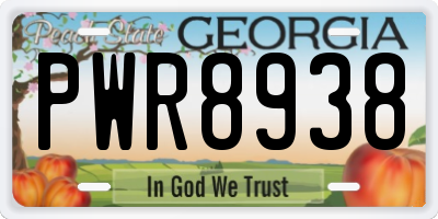 GA license plate PWR8938