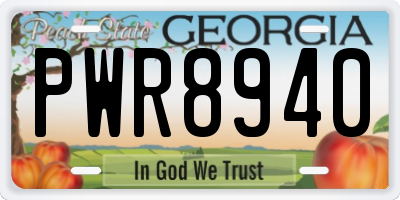 GA license plate PWR8940