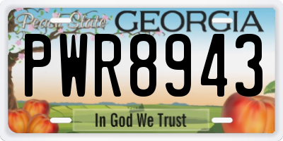 GA license plate PWR8943