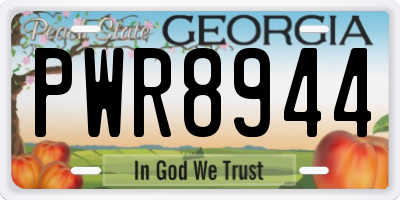 GA license plate PWR8944