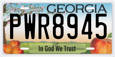 GA license plate PWR8945