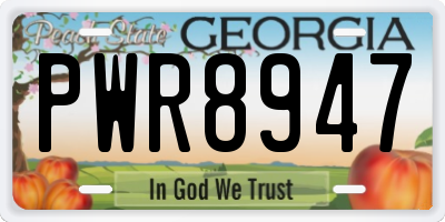 GA license plate PWR8947