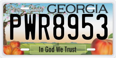 GA license plate PWR8953