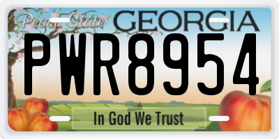 GA license plate PWR8954