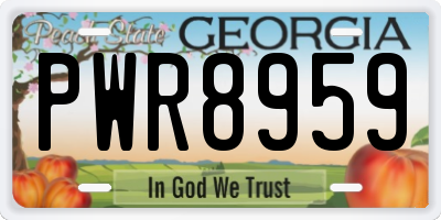 GA license plate PWR8959