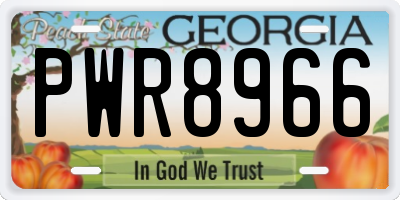 GA license plate PWR8966