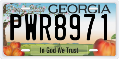 GA license plate PWR8971