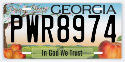 GA license plate PWR8974