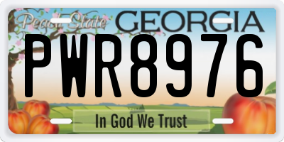 GA license plate PWR8976