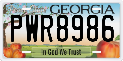 GA license plate PWR8986