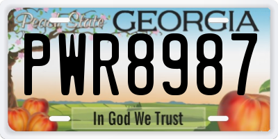 GA license plate PWR8987