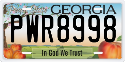 GA license plate PWR8998