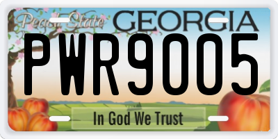 GA license plate PWR9005