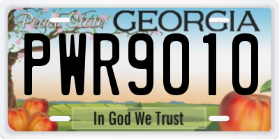 GA license plate PWR9010