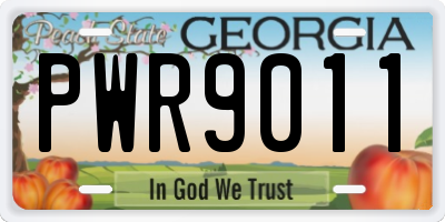 GA license plate PWR9011