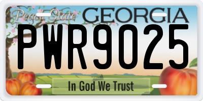 GA license plate PWR9025