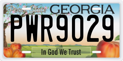 GA license plate PWR9029