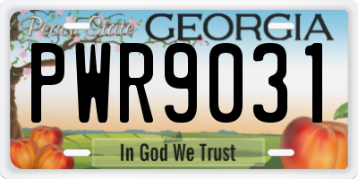 GA license plate PWR9031