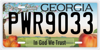 GA license plate PWR9033