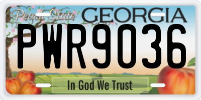 GA license plate PWR9036
