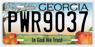 GA license plate PWR9037