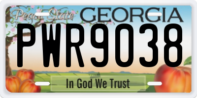 GA license plate PWR9038