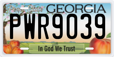 GA license plate PWR9039