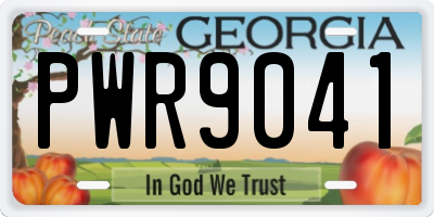 GA license plate PWR9041
