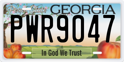GA license plate PWR9047