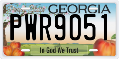 GA license plate PWR9051