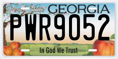 GA license plate PWR9052