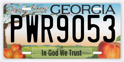 GA license plate PWR9053