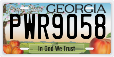 GA license plate PWR9058