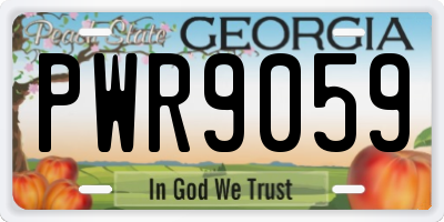 GA license plate PWR9059