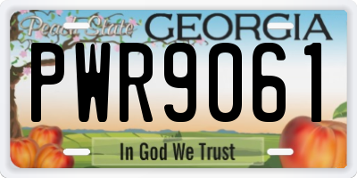 GA license plate PWR9061