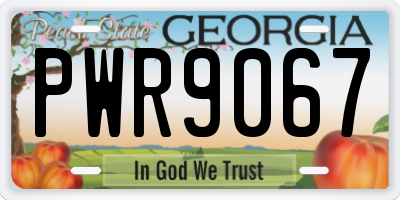 GA license plate PWR9067