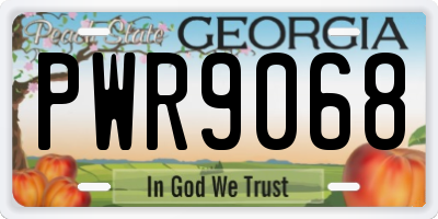 GA license plate PWR9068